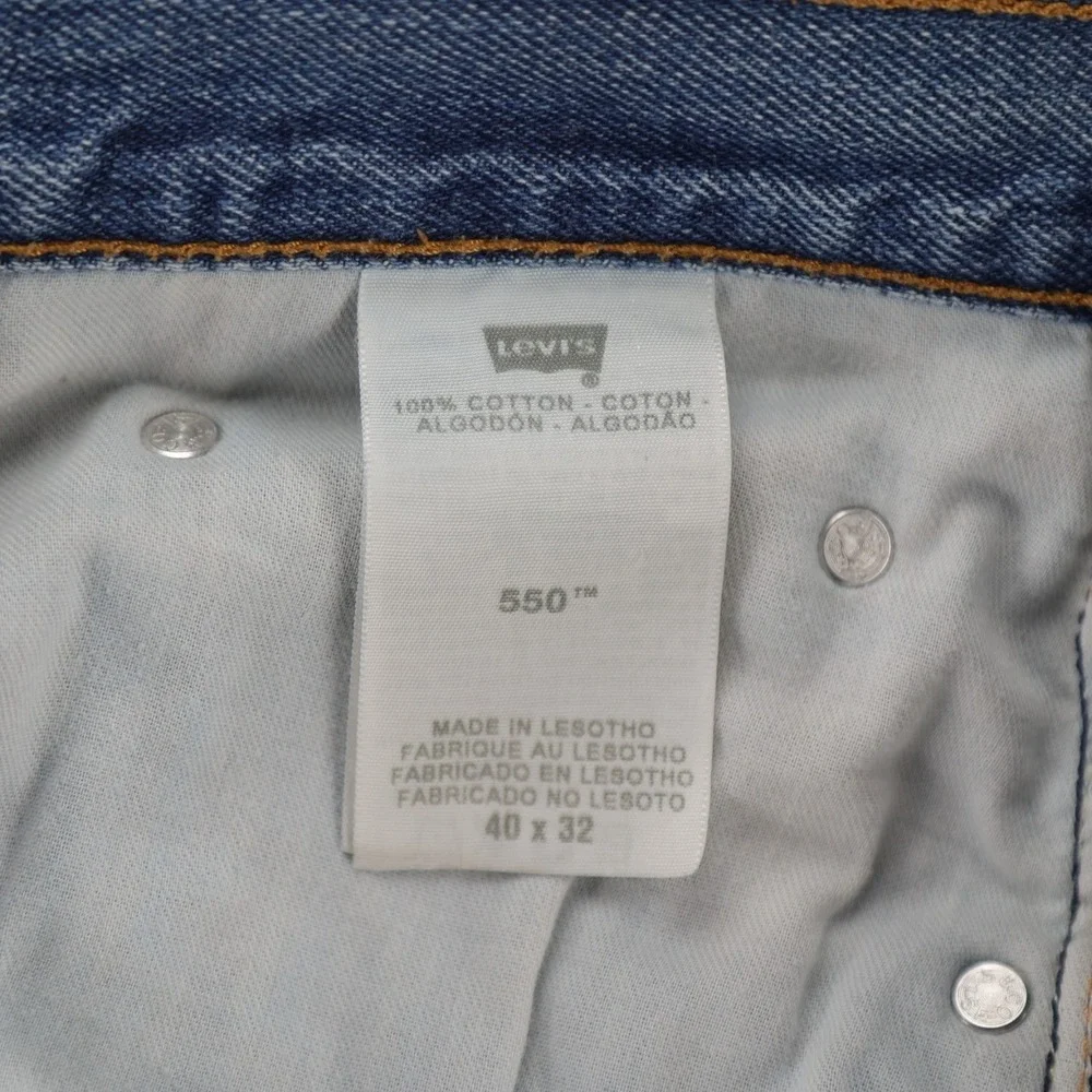Levis 550 Relaxed Fit Tapered Leg Jeans Mens 40x32 Medium Wash Blue Denim